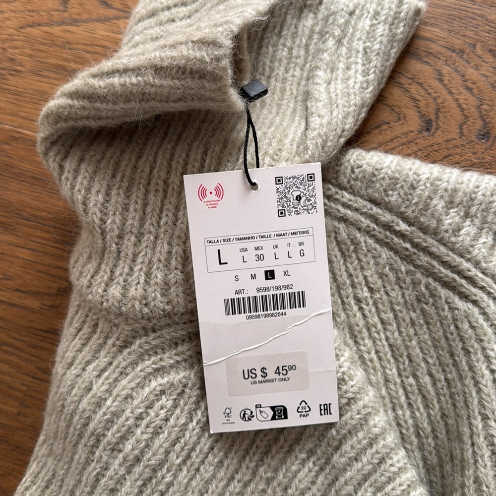 NWT ZARA OPEN SWEATER VEST SIZE L - Picture 4 of 4
